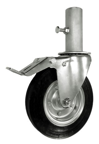 KOŁO METAL-GUMA 200MM DO RUSZTOWANIA Z RURĄ+HAMULEC ZR65NWH