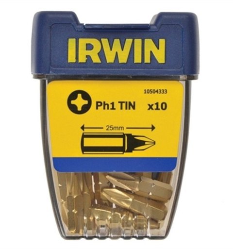 GROT, BIT TYPU PHILLIPS TIN-TYTANOWY 1/4' 25MM 10SZT. PH1