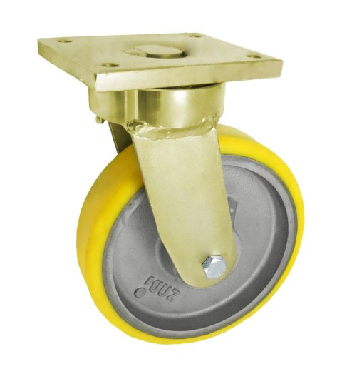 KOŁO ŻELIWO-POLIURETAN 200MM OBUDOWA SKRĘTNA SPAWANA 62ZP