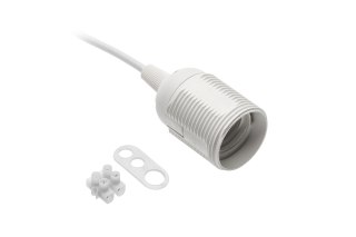 OPRAWKA E27 Z PRZEWODEM I KOSTKĄ 240V 60W, 2X0,75MM2 BIAŁA