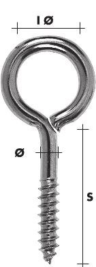 WKRĘTY OCZKOWE OCYNKOWANE 4.2*50*16MM