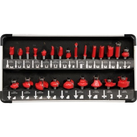 ZESTAW FREZÓW DO DREWNA 25 CZĘŚCI