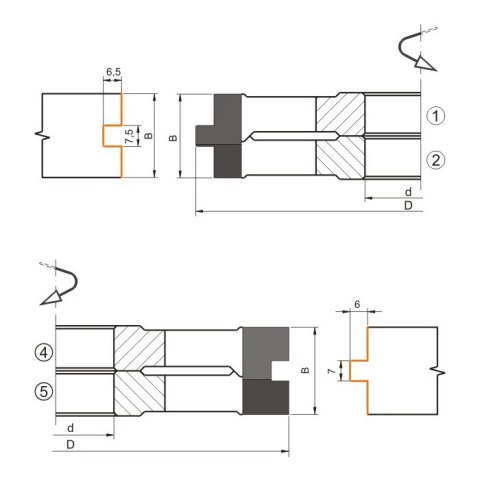 ZESTAW FREZÓW DO DESKI PODŁOGOWEJ 160*40*17-21