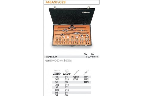 ZESTAW GWINTOWNIKÓW I NARZYNEK UNF 29SZT.
