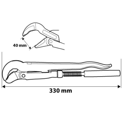 KLUCZ DO RUR NASTAWNY ''S'' 330MM 1''