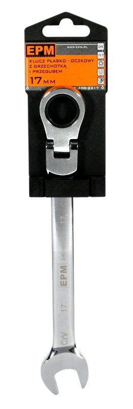KLUCZ PŁASKO-OCZKOWY Z GRZECHOTKĄ UCHYLNY 14 MM