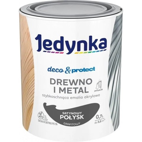 JEDYNKA DECO&PROTECT DREWNO I METAL SATYNOWY GRAFITOWY 0,7L