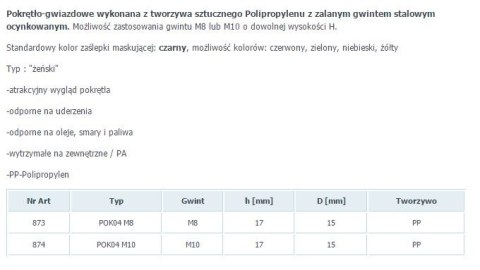POKRĘTŁO GWIAZDKOWE POK 04 FI 50 M10 PP 874