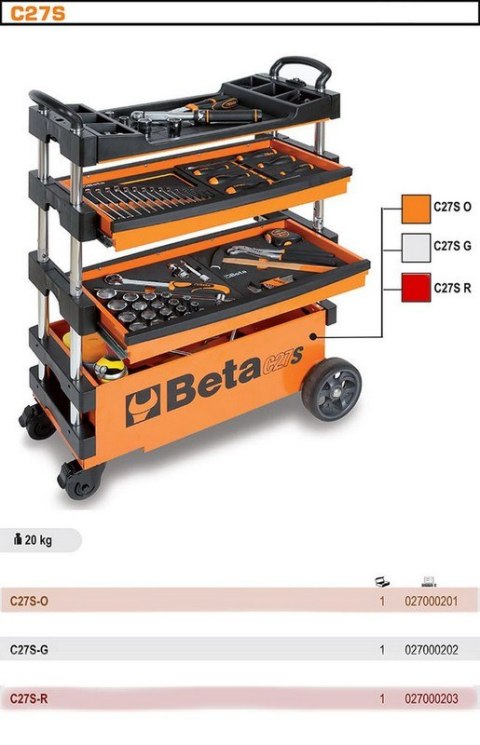 WÓZEK NARZĘDZIOWY SKŁADANY C27SR CZERWONY