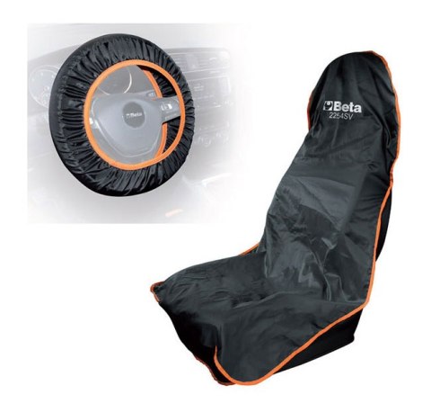 ZESTAW POKROWCÓW NA SIEDZENIA I KIEROWNICĘ