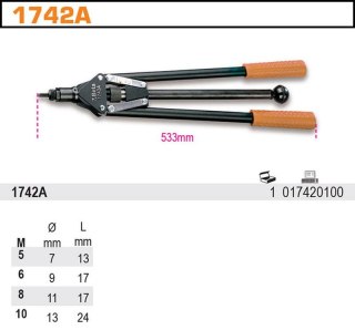 NITOWNICA RĘCZNA DŹWIGNIOWA DO NITONAKRĘTEK M5-M10