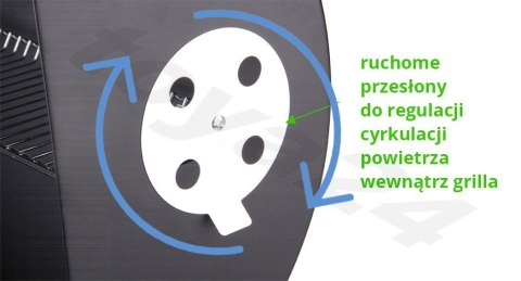 GRILL OGRODOWY Z POKRYWĄ, RUSZT 71CM.