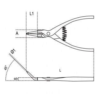 SZCZYPCE DO PIERŚCIENI ZEWNĘTRZNE ODGIĘTE 225MM
