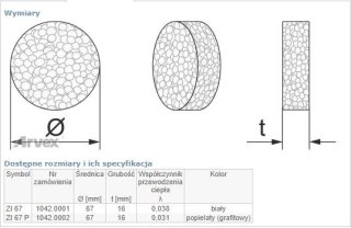 ZAŚLEPKA STYROPIANOWA POPIELATA ZI 67 P 100SZT
