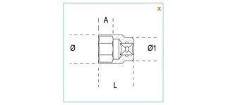 NASADKA 1/4'' 12-KĄTNA 12MM