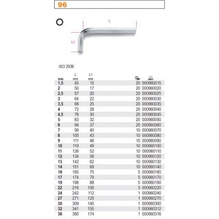 KLUCZ IMBUSOWY ''HEX'' TYP L 1,5MM