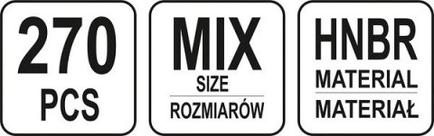 ZESTAW 270 ORINGÓW DO KLIMATYZACJI MATERIAŁ HNBR, ZIELON