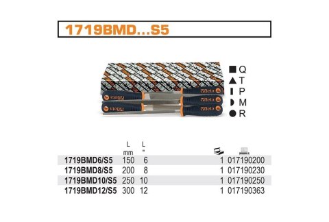 KOMPLET 5 PILNIKÓW ZDZIERAKÓW 8-200MM Z RĘKOJEŚCIĄ 12/S5