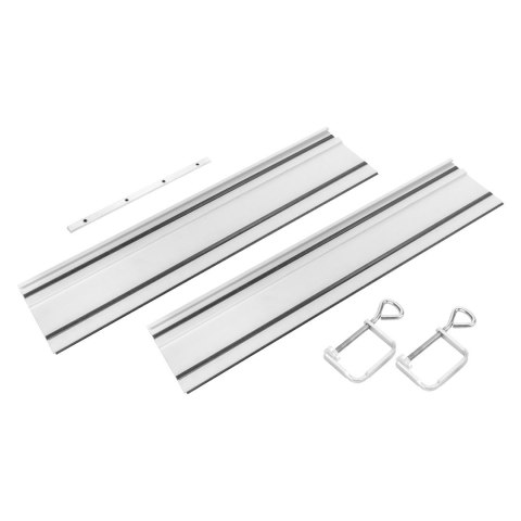 SZYNY PROWADZĄCE 2*700MM 2 ZACISKI ŁĄCZNIK