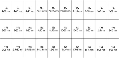 315 SZT KOŁKÓW SPRĘŻYSTYCH MIX