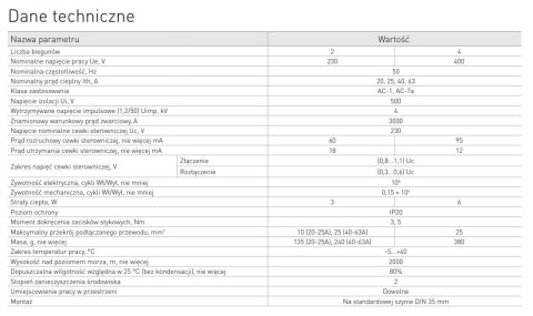 STYCZNIK MODUŁOWY E.MC.220.4.63.4NO 4P 63A 4NO