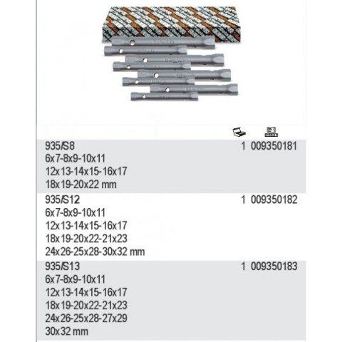 KPL.KLUCZY RUROWYCH DWUSTR.6-32MM 13 SZTUK