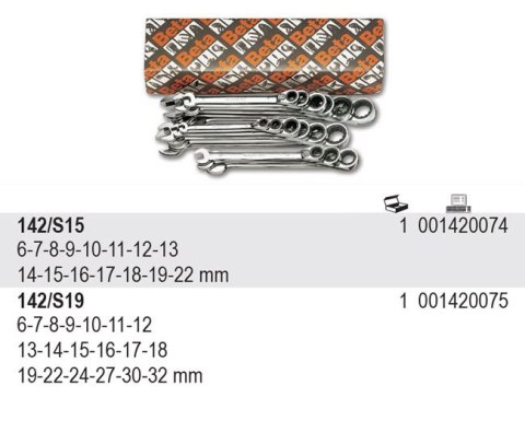 KOMPLET KLUCZY PŁ.-OCZK. DWUK. MECHANIZM ZAPADKOWY 19SZT