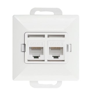 PERŁA GNIAZDO KOMPUTEROWE RJ45 PODWÓJNE NIEEKRANOWANE 5KAT