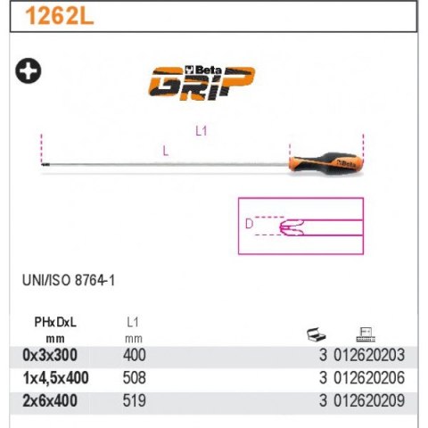 WKRĘTAK KRZYŻAKOWY DŁUGI BETAGRIP 6*400MM