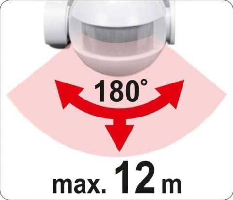 CZUJNIK RUCHU PIR IP44 BIAŁY