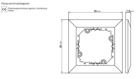 PERŁA RAMKA POCZWÓRNA SREBRNY