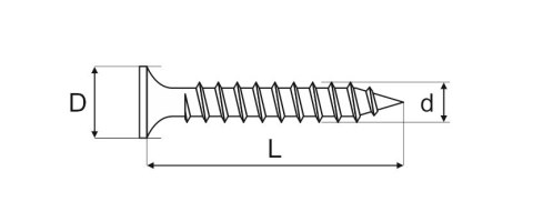 WKRĘT DO DREWNA OCYNK ŻÓŁTY 4.0*25MM
