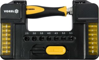 ZESTAW KOŃCÓWEK ŚRUBOKRĘTOWYCH 37SZT. Z UCHWYTEM