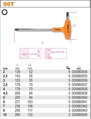 KLUCZ TRZPIENIOWY KĄTOWY 4.5MM