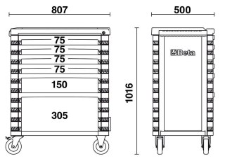 WÓZEK NARZĘDZIOWY Z 6 SZUFLADAMI C37/6-0