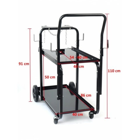 WÓZEK UNIWERSALNY IDEAL 4-KOŁOWY 2-PÓŁKI