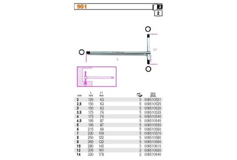 KLUCZ TRZPIENIOWY TYPU T 5MM