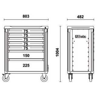 WÓZEK NARZĘDZIOWY Z 7 SZUFLADAMI C37A/7-0