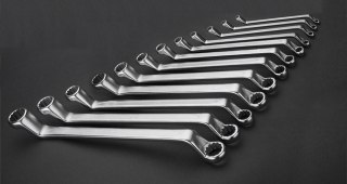 KLUCZE OCZKOWE ODGIĘTE 6-32MM, 12 SZTUK