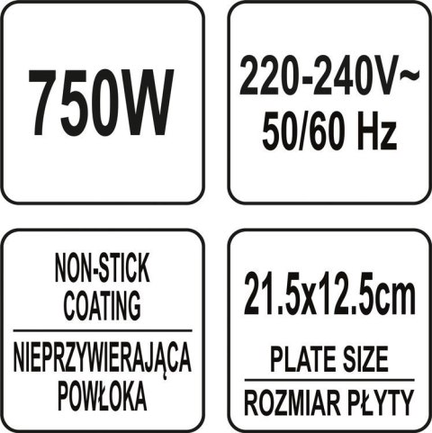 OPIEKACZ 750W, PŁYTA GRILLOWA