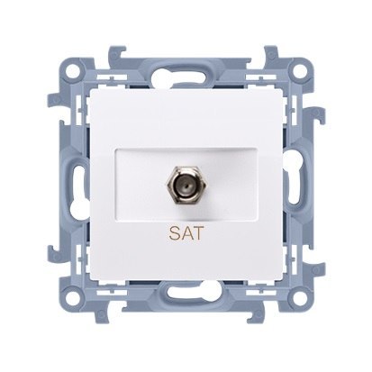 SIMON 10 GNIAZDO ANTENOWE POJEDYŃCZE TYP F BIAŁY