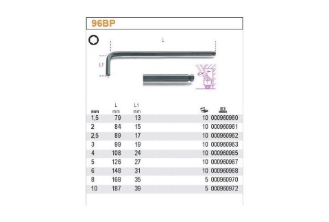 KLUCZ TRZPIENIOWY KULISTY 2.5MM