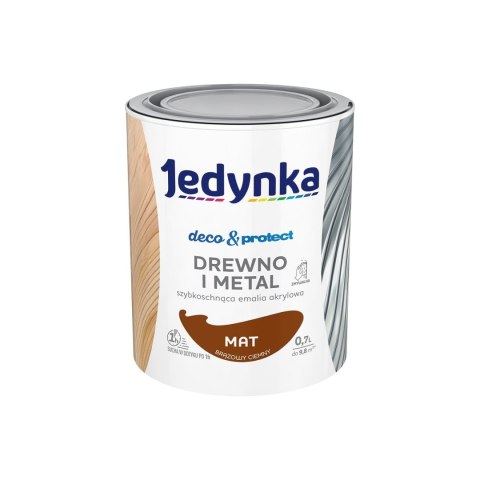 JEDYNKA DECO&PROTECT DREWNO I METAL MAT BRĄZOWY CIEMNY 0,7L