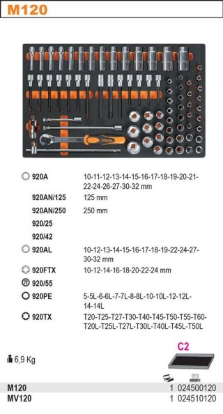 ZESTAW NASADEK I AKCES. 75SZT. W MIĘKKIM WKŁ.PROFILOWANYM