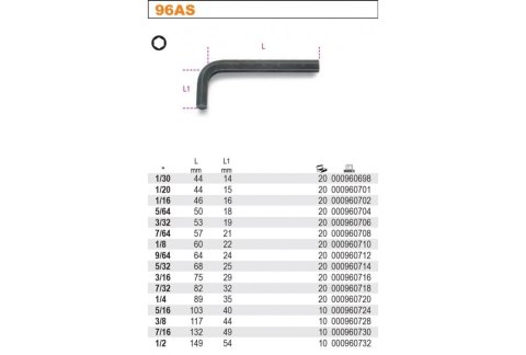 KLUCZ TRZPIENIOWY KĄTOWY 3/16''