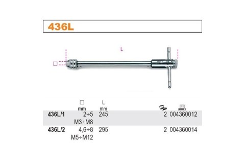 POKRĘTŁO DO GWINTOWNIKÓW Z MECHAN.ZAPADKOWYM DŁ. M5-M12