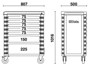 WÓZEK NARZĘDZIOWY Z 7 SZUFLADAMI C37/6-0