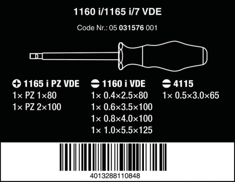 ZESTAW WKRĘTAKÓW KRAFTFORM COMFORT VDE+TESTER FAZY, 7 CZĘŚCI