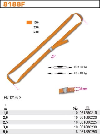 PAS MOCUJĄCY ZE SPRZĄCZKĄ ZACISKAJĄCĄ 25/3M