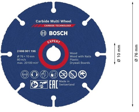 TARCZA UNIWERSALNA EXPERT CARBIDE MULTI WHEEL CMW 79*10MM